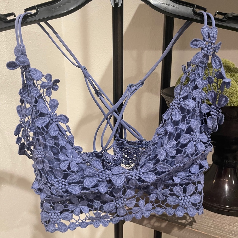 Free people blue flower bra top